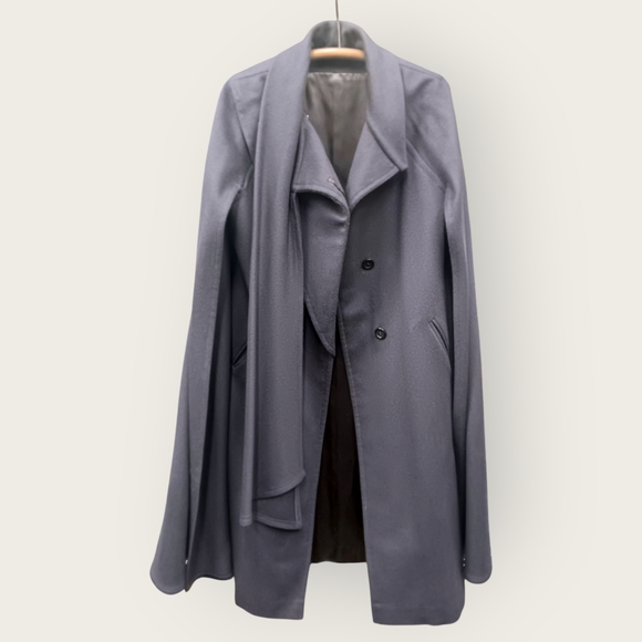 Elegant 1960s Purple Mauve Cape Coat by Gemini - 100% Wool - M - Picture 4 of 9